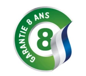 Image qui montre un logo de garantie de 8 ans
